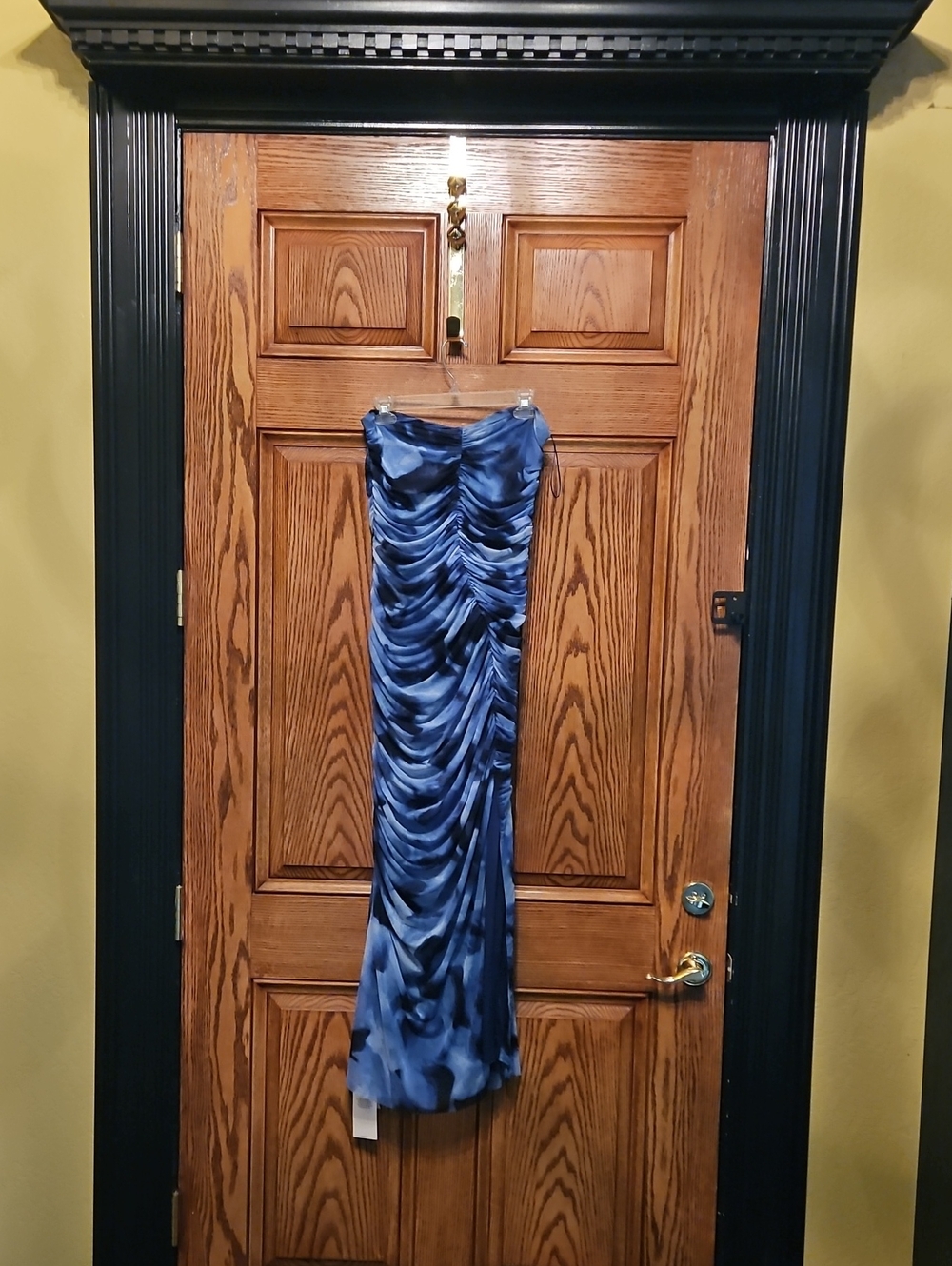 Abercrombie & Fitch Blue Ruched Maxi Dress